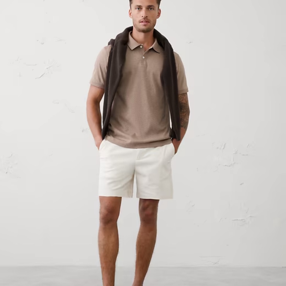 Banana Republic Slim Luxe Touch brown Cotton Polo Shirt